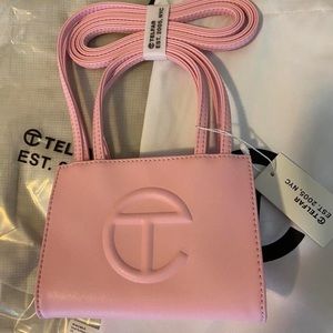 Telfar bag in Bubble gum pink